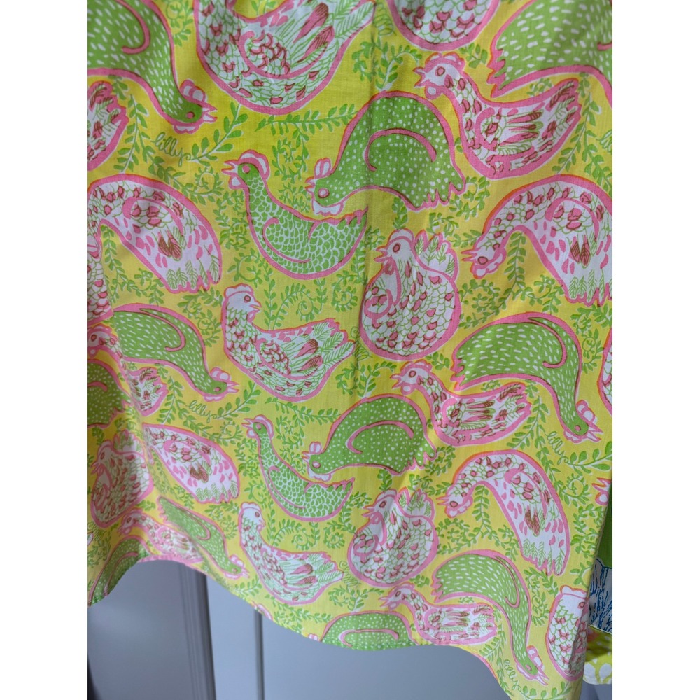 Lilly Pulitzer Shirt Women L Multicolor Devereux VTG Patchwork Floral Western - Picture 7 of 11